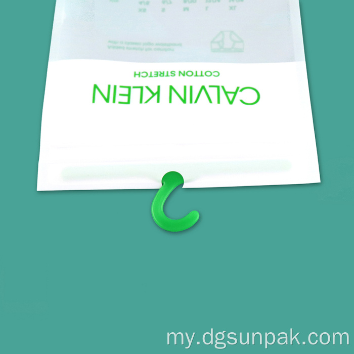 Sachet ထုပ်ပိုး zipper stand pech hook အိတ်